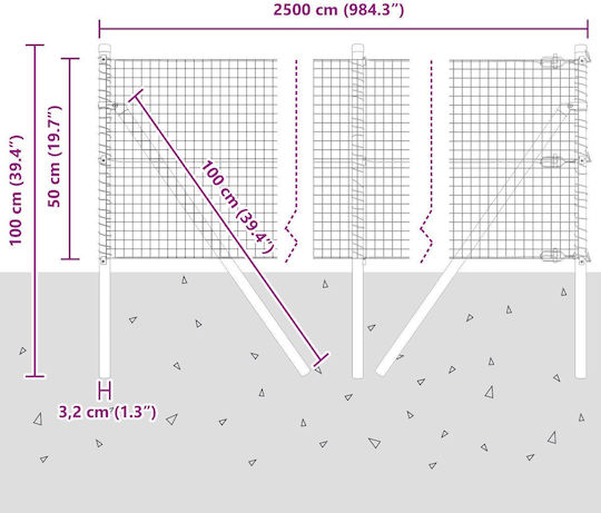 vidaXL Ситова мрежа Подредба Зелен 0.5x25м