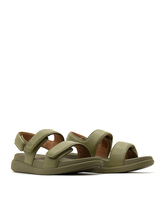 Sandale Casual Damă Flatforme Kaki Fit Îngustă