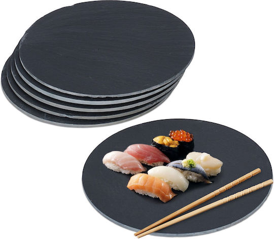 Relaxdays Platou de Servire pentru Sushi Lemn 6buc