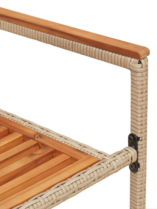 Outdoor-Stuhl Rattan Garten Beige mit Kissen 2Stück 54x56x90εκ.