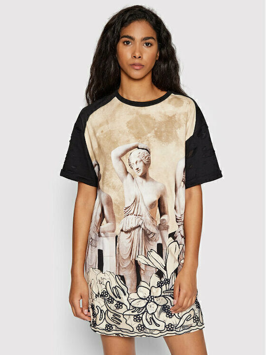 Atenas Summer Mini T-Shirt Dress Black