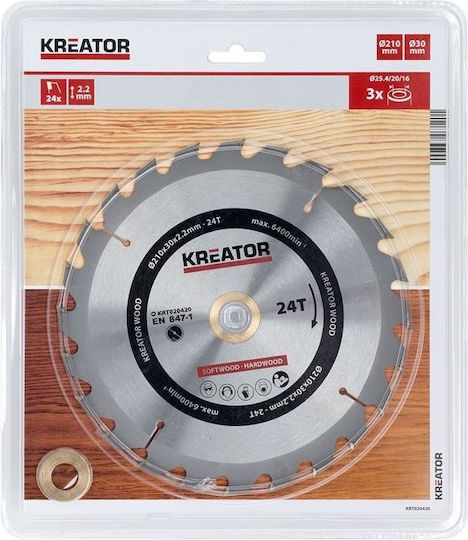 Varo Δίσκος Κοπής Ξύλου με 24 Δόντια 210mm