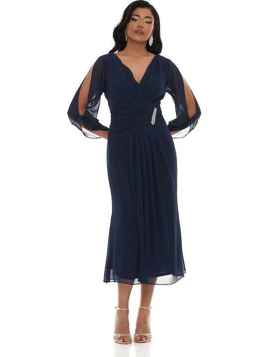 Summer Midi Dress for Wedding / Baptism Blue