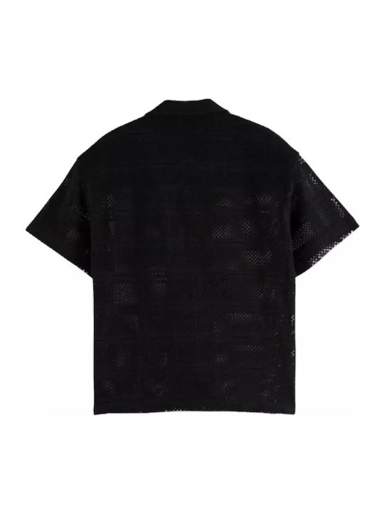 Scotch & Soda Βαμβακερό Πουκάμισο Washed Black