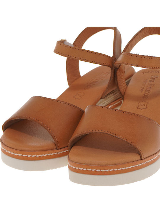 Women's Leather Platform Shoes Tabac Brown