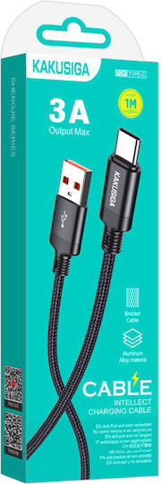 Kakusiga Geflochten USB 2.0 Kabel USB-C männlich - USB-A 15W Schwarz 1m (KSC-970-C-BK)