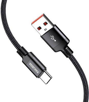 Kakusiga Geflochten USB 2.0 Kabel USB-C männlich - USB-A 15W Schwarz 1m (KSC-970-C-BK)
