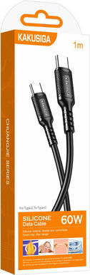 Kakusiga USB 2.0 Kabel USB-C männlich - USB-C 60W Schwarz 1m (KSC-984-CC-BK)