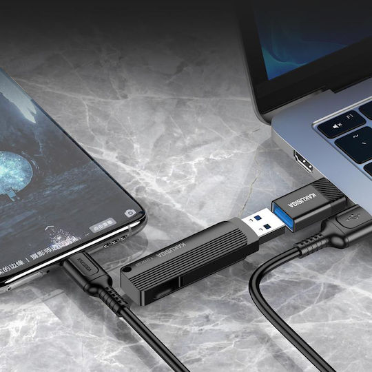 Kakusiga Конвертор USB-C мъжки към USB-C женски Черен 1бр KSC-1406