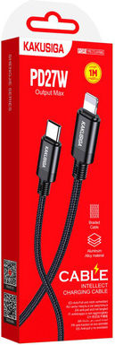 Kakusiga Geflochten USB-C zu Lightning Kabel 27W Schwarz 1m (KSC-970-LC-BK)