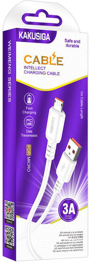 Kakusiga Regular USB 2.0 to micro USB Cable Λευκό 1m KSC-982-M-WH 1τμχ