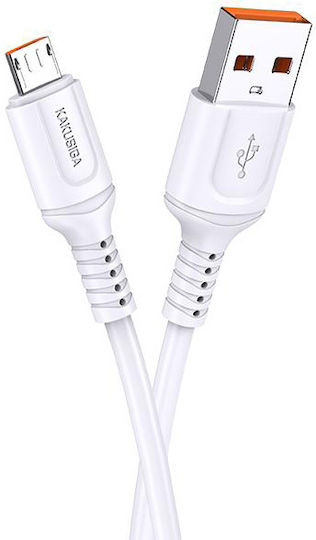 Kakusiga Regular USB 2.0 to micro USB Cable Λευκό 1m KSC-805-M-WH 1τμχ