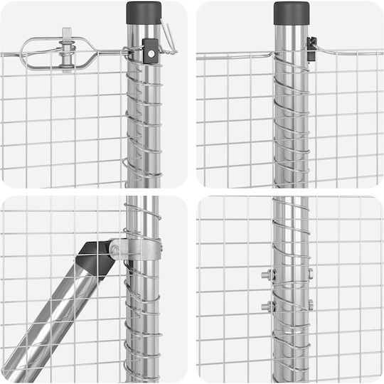 vidaXL Wire Fencing Galvanized Set Silver 1.5x10m