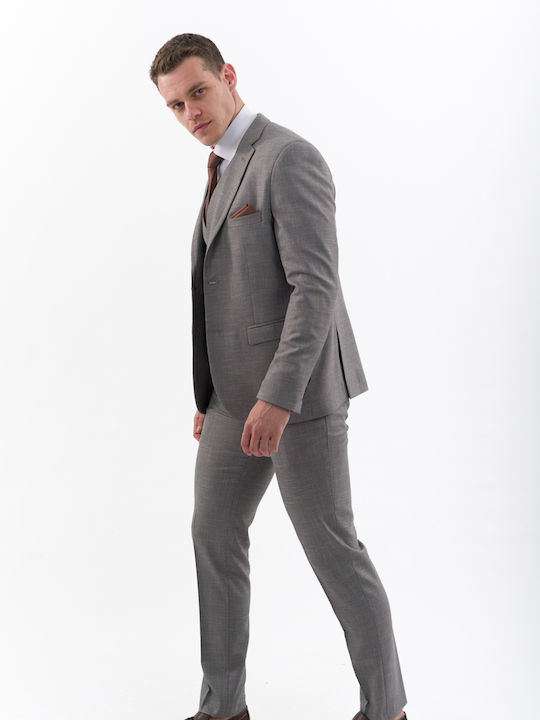 Men's Suit with Vest Gray