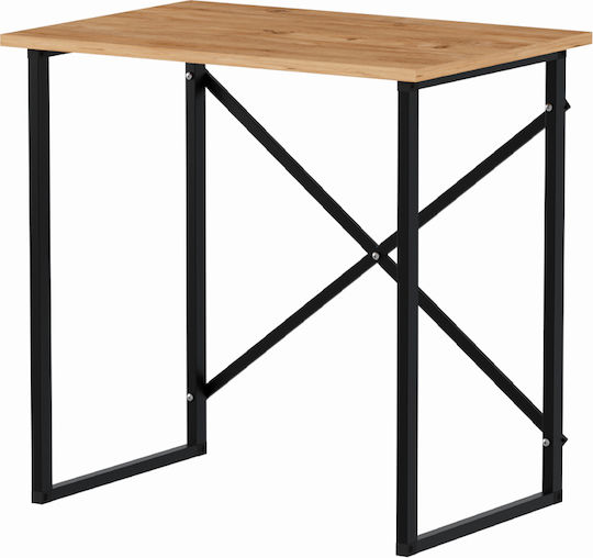 Γραφείο Verne Ξύλινο Pine Oak με Μεταλλικά Πόδια 75x52x73.8εκ.
