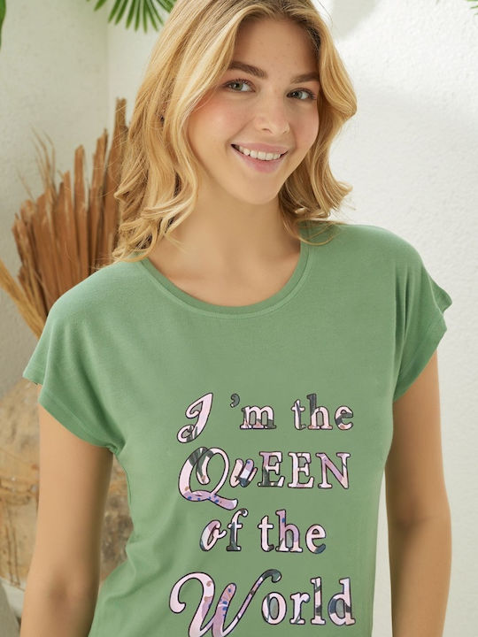 Modalove Set Pijamale pentru Femei Light Green