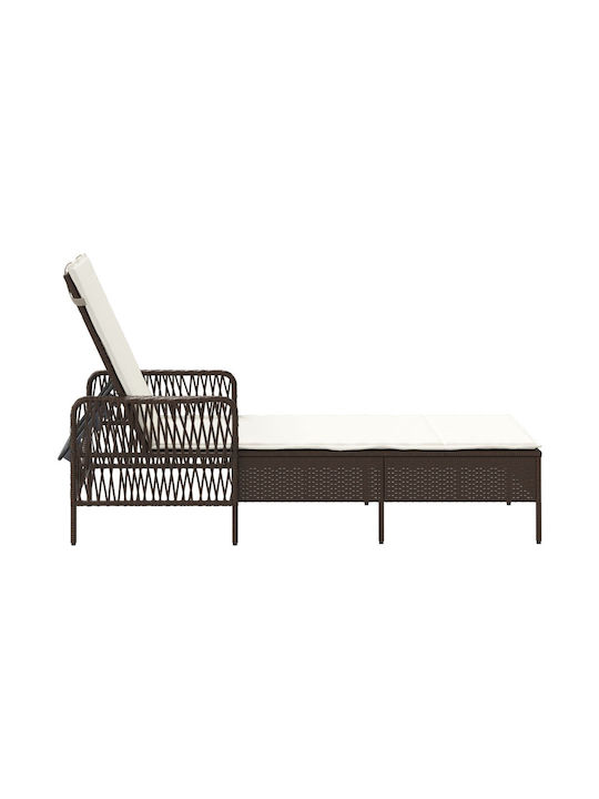 Градински и басейнови шезлонги Rattan с Възглавница Кафяв 157x55x92см
