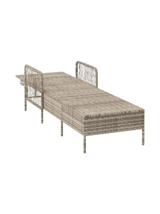 Ξαπλώστρα Rattan Γκρι 157x55x92εκ.