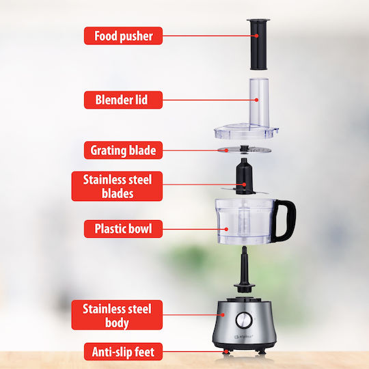 Alpina Appliances Multifunctional Food Processor 500W with Pot 1lt and Jug Blender