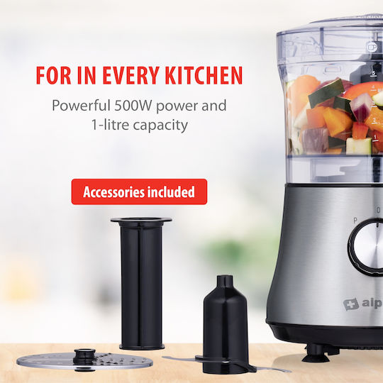 Alpina Appliances Multifunctional Food Processor 500W with Pot 1lt and Jug Blender