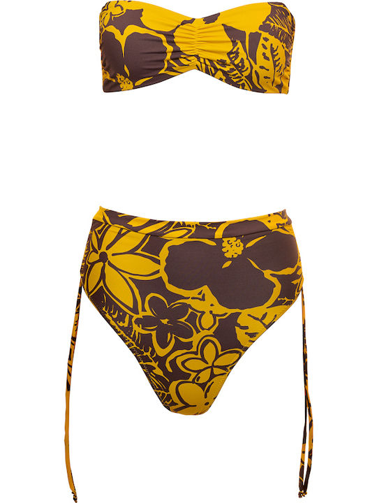 Set Bikini Ψηλόμεσο Κίτρινο