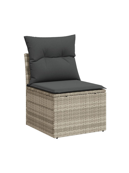 Corner Outdoor Sofa Rattan with Cushions 55x55x69cm