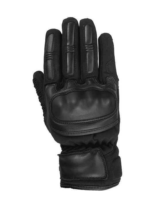 Winter Herren Motorradhandschuhe Leder Wasserdicht Schwarz