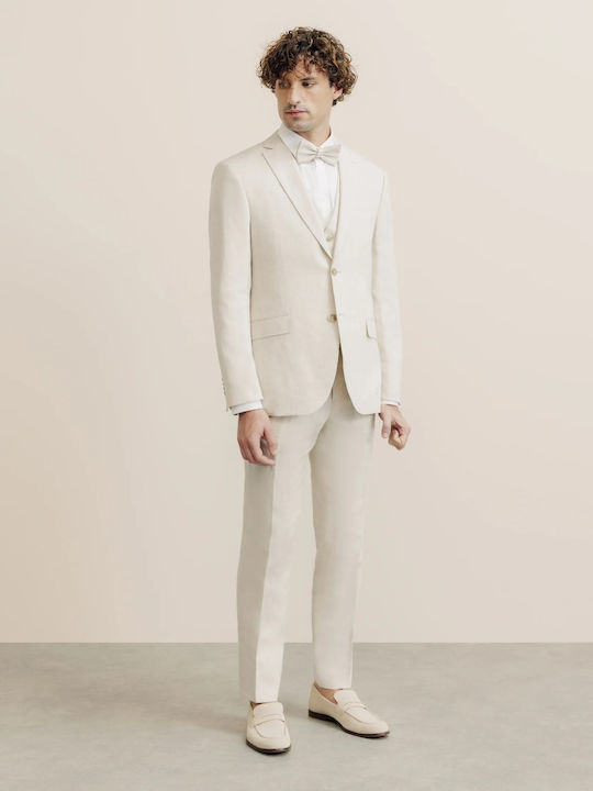 Men's Summer Suit Jacket Beige
