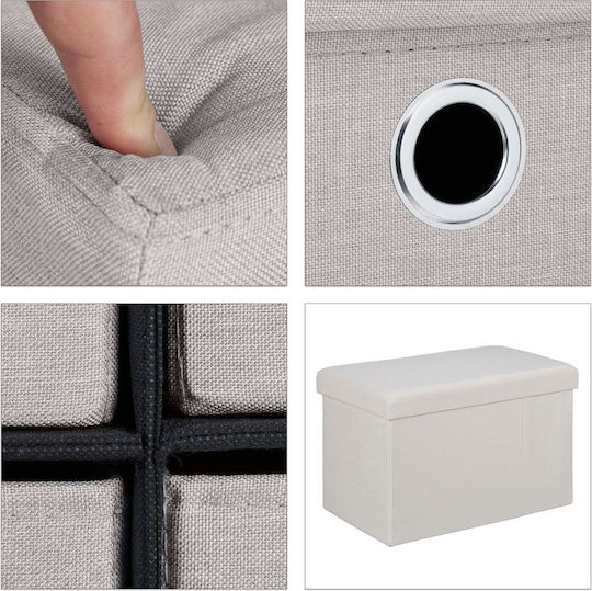 Scaune Camera de zi Cu spațiu de depozitare Tapițat cu Țesătură Cremă 38x39x60buc
