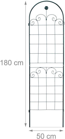 Set 2 arcade metalice pentru grădină flori cățărătoare verde închis 180 x 50 cm model B Relaxdays