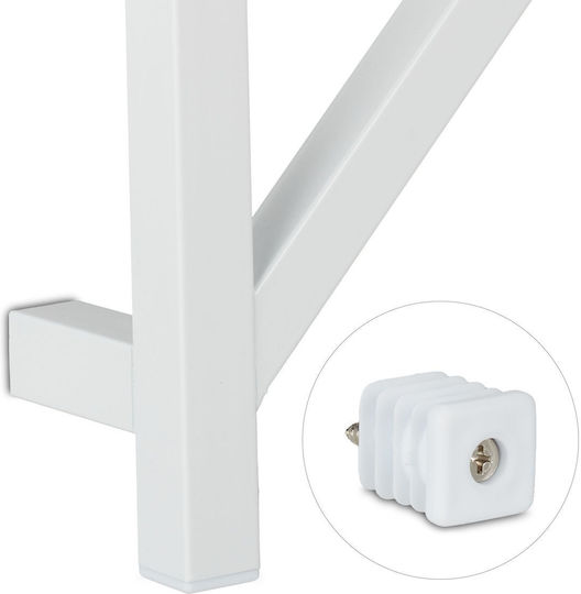 Tree-Shaped Wall Hanger 8 Hooks Dimensions 100.5 x 19.5 x 7 cm White Relaxdays