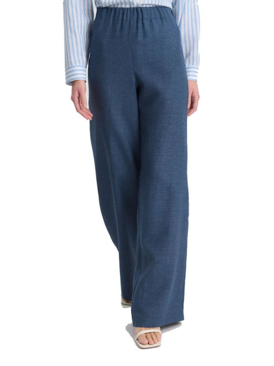 Langärmelig Damen Hemd Indigo