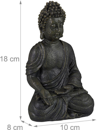 Figurină Decorativă Buddha Simbol Fericire Relaxare 18 X 10 X 8 Cm Anthracit Relaxdays