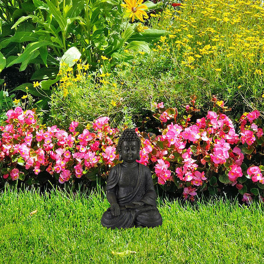 Figurine Decorativă Buddha Simbol Fericire Relaxare 30 X 18 X 11 Cm Anthracit Relaxdays