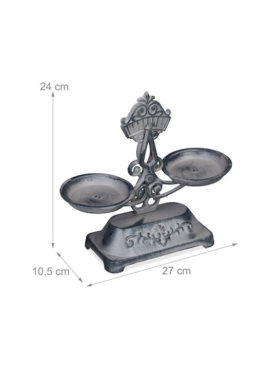 Rustic Decorative Scale 3 Weights 13g 27g 51g Cast Iron 24 X 27 X 10.5 Cm