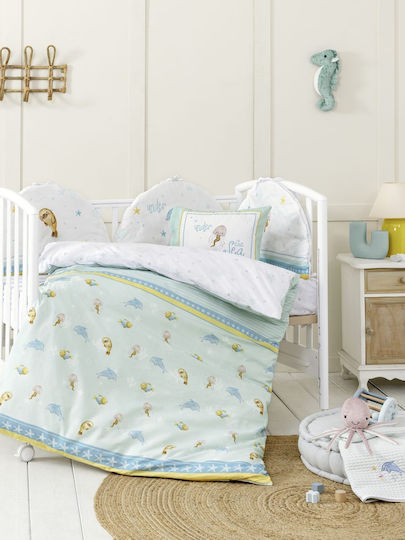 Nima Double Sided Cotton Baby Quilt Love 100x140cm Sea Love