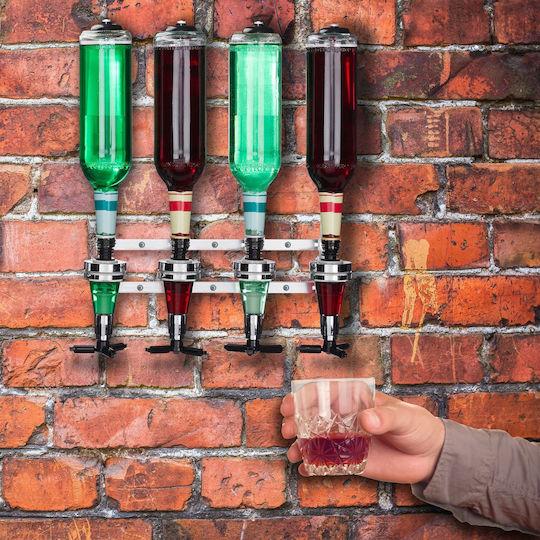 Wall Dispenser 4 Bottles Relaxdays 36 X 35.5 X 11 Cm