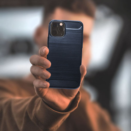 Sonique Carbon Brushed Back Cover Silicone / Plastic Blue (Xiaomi 12 Lite)