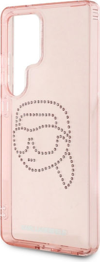 Karl Lagerfeld Karl Head Umschlag Rückseite Gehärtetes Glas 0.3mm Rosa (Galaxy S25 Ultra,Samsung S25 Ultra)