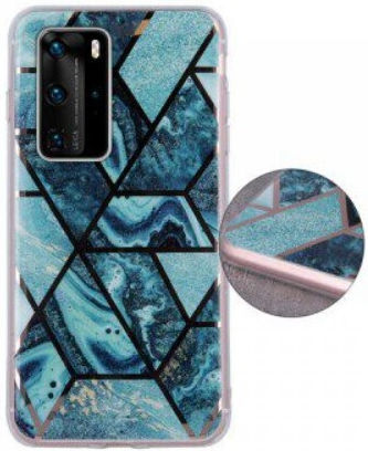 Carcasă geometrică din marmură pentru Huawei P40 Pro Verde