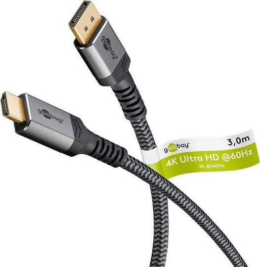 Goobay Cable DisplayPort male - DisplayPort male 3m Gray (65270)