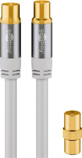 Goobay Antenna Cable Coax male - Coax female White 5m (70319) 1pcs