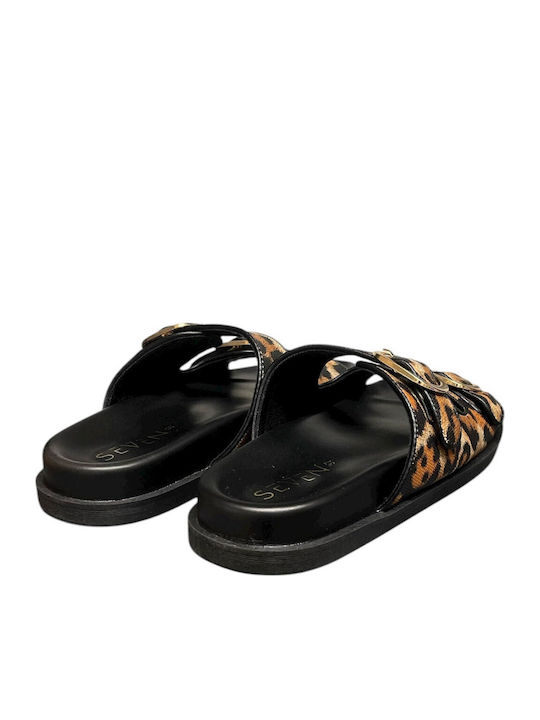 Women's Flat Sandals in Brown Color