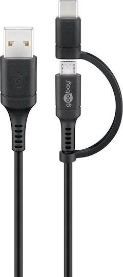 Goobay Regulär USB zu Blitzschlag / Micro-USB Kabel Schwarz 1m (71892)