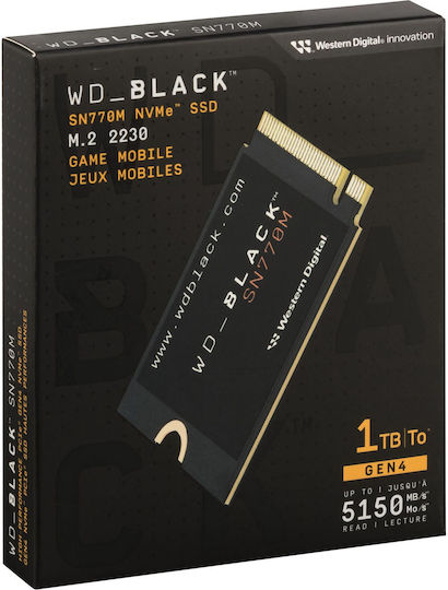 Western Digital SN770M SSD 1TB Тип M.2 С Връзка PCI Express 4.0 WDBDNH0010BBK-WRSN