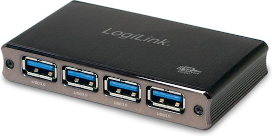 LogiLink USB Хъб 4 Порта USB 3.0 с Връзка USB-A Сребрист