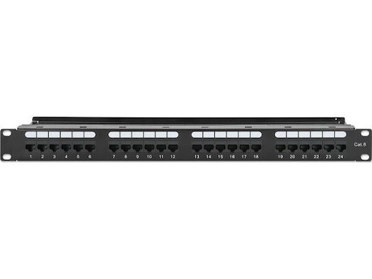 Intellinet Patch Panel 24port Cat 6 Black 721035