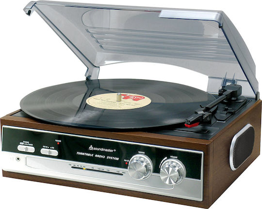 Soundmaster PL-186H Грамофон с Предусилвател и Вградени говорители Кафяв