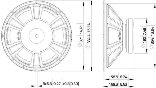Tieftöner Lautsprecher Lavoce SSF153.00-8 15" Widerstand 8Ω