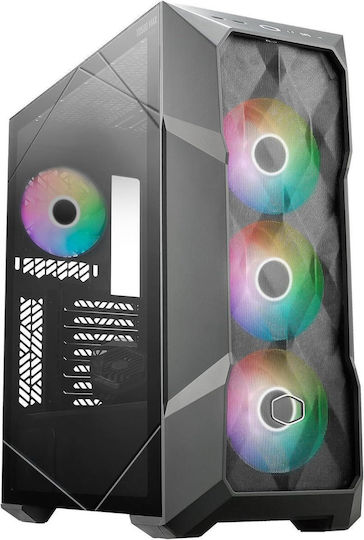 CoolerMaster TD500 MAX Gaming Midi Tower Computer Case with Side Window and RGB Lighting Gun Metal